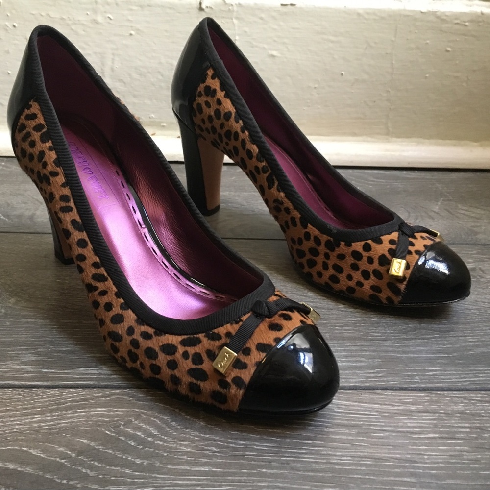 Coach Poppy Leopard Haircalf Heels